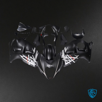 Suzuki GSXR1300 (1999-2007) Gloss Black & White Generic - Custom ABS Fairing Kit