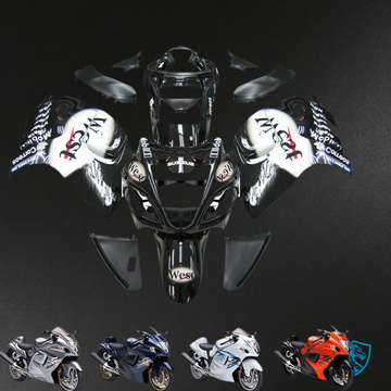 Suzuki GSXR1300 (2008-2020) Gloss Black & White Injection - MERGEment Motorcycle Fairings Kit