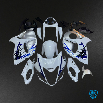 Suzuki GSXR1300 (2008-2020) White, Blue & Black Injection - Custom ABS Fairing Kit