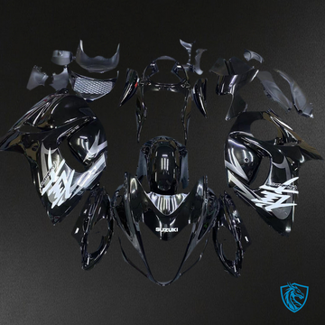 Suzuki GSXR1300 (2008-2020) Gloss Black & White Injection Fairing Kit - Aftermarket ABS Bodywork