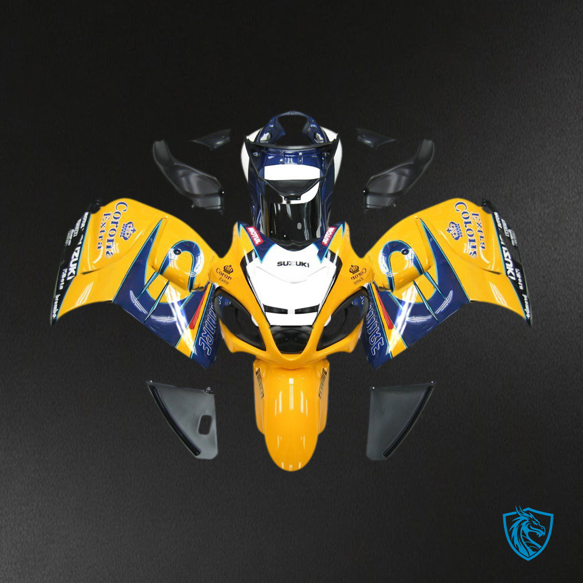 Suzuki GSXR1300 (2008-2020) Yellow, White & Black Injection Fairing Kit | ABS Bodywork