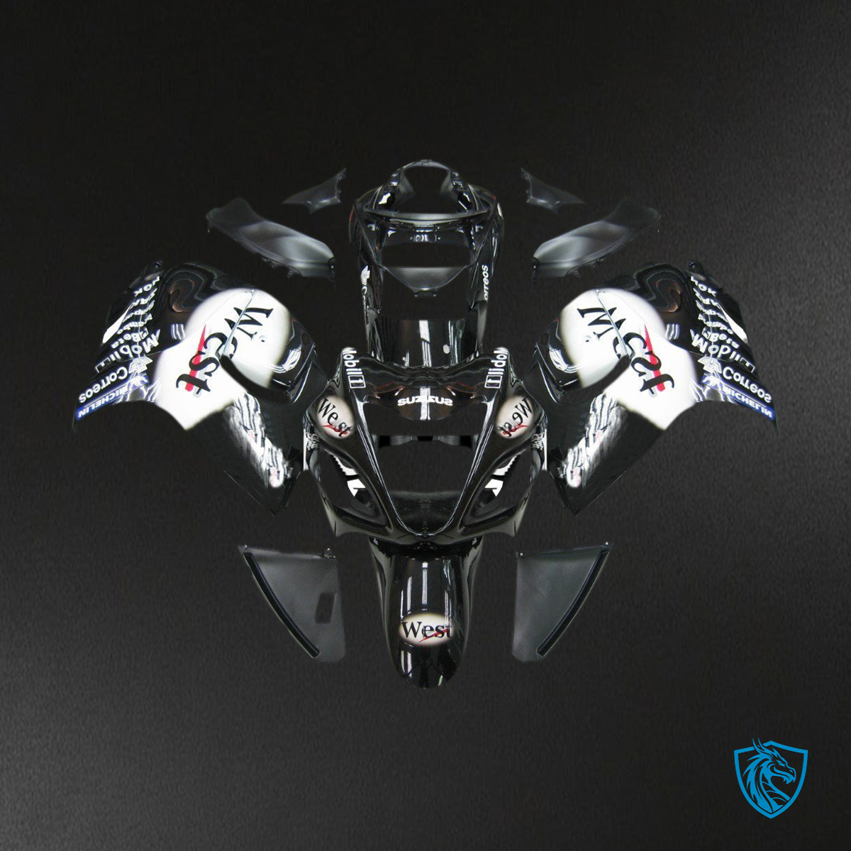 Suzuki GSXR1300 (2008-2020) Black & White Injection - Custom ABS Fairing Kit