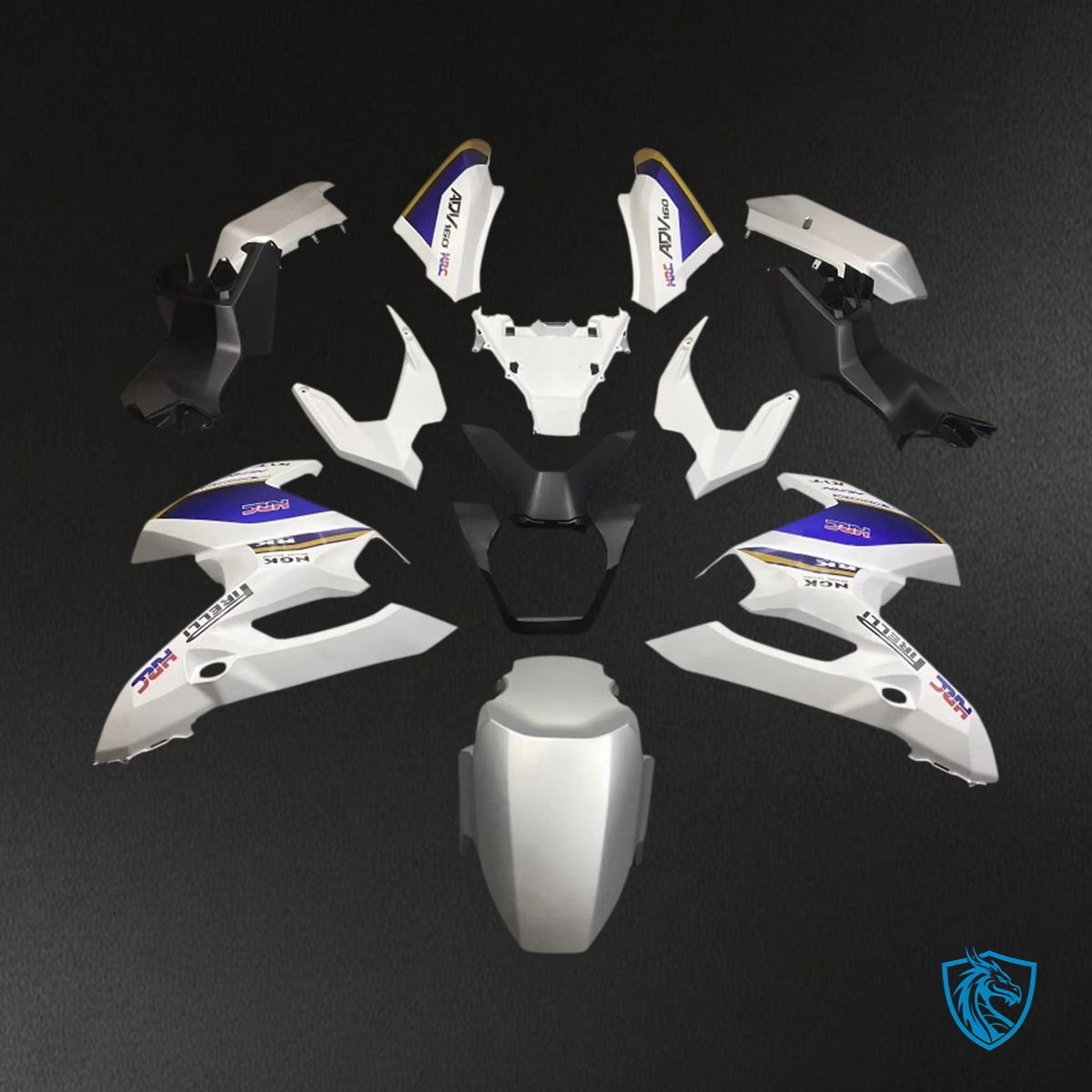 Honda ADV160 (2022-2024) White & Blue - Fairing Kit