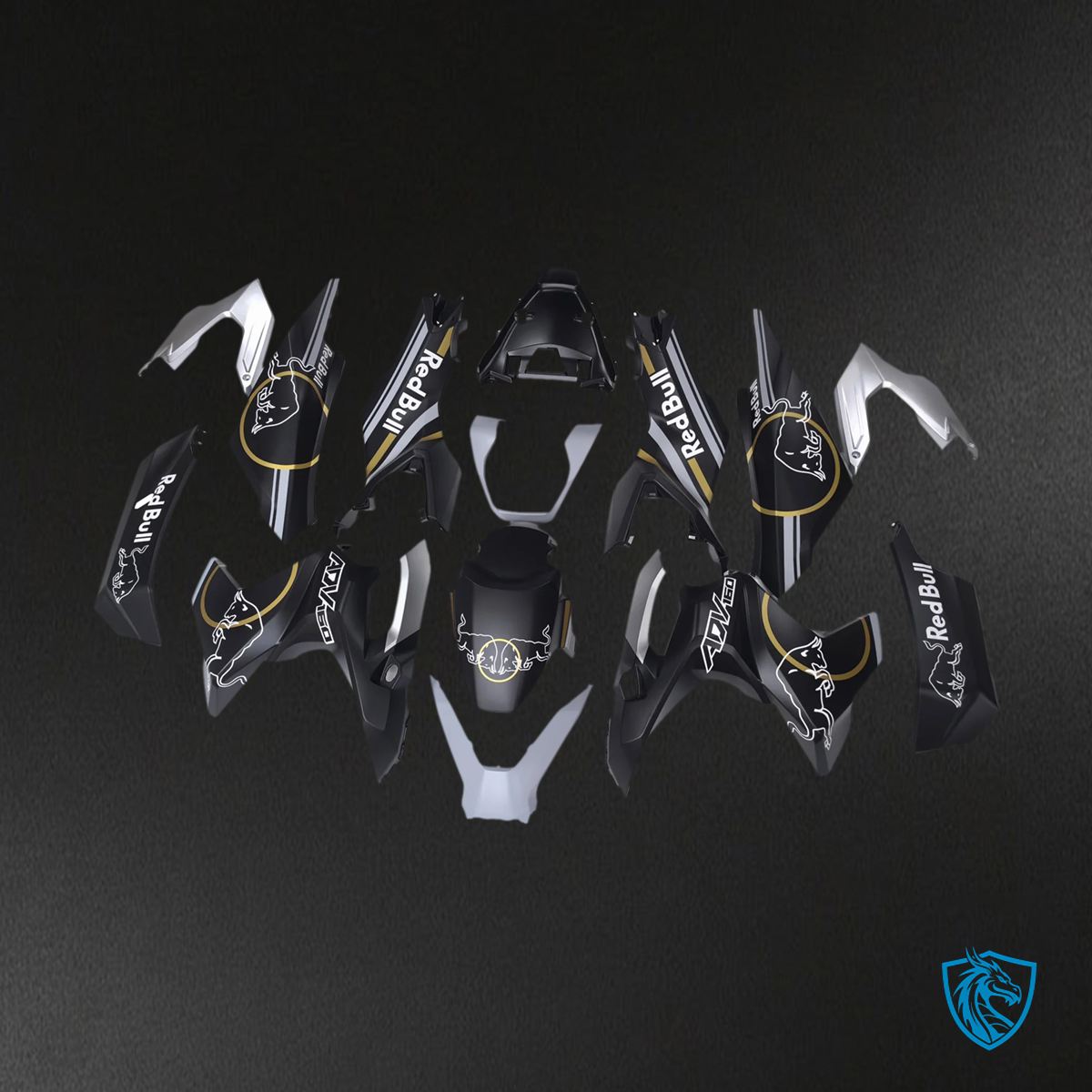Honda ADV160 (2022-2024) White & Black - Fairing Kit