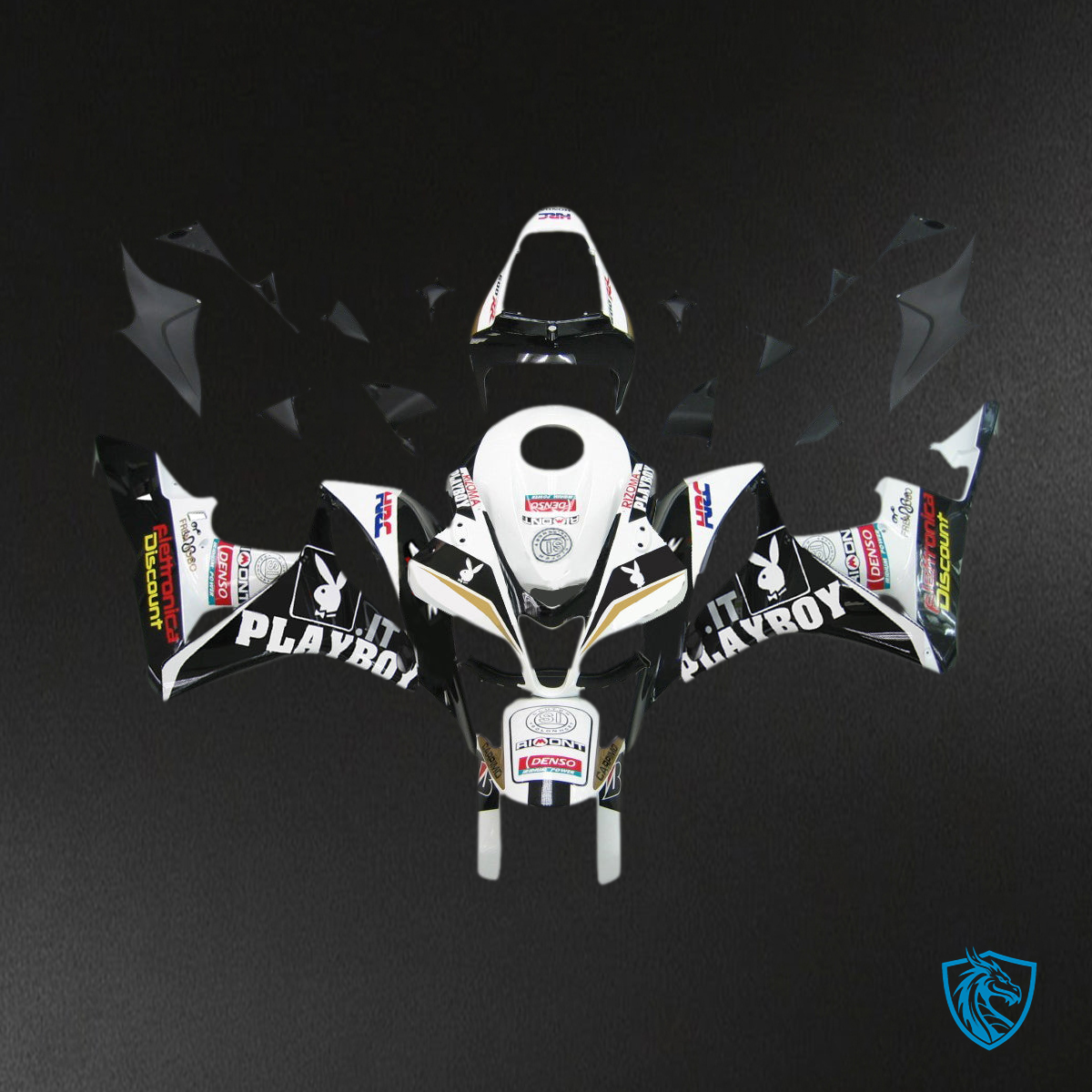 Honda CBR1000RR (2012-2014) White & Black Generic Fairing Kit - Aftermarket ABS Bodywork