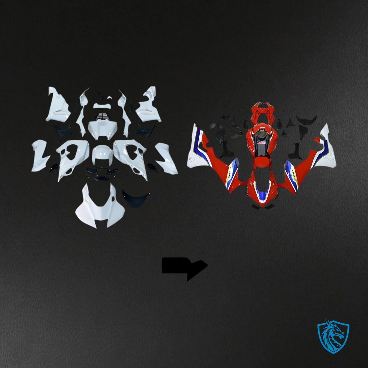 Honda CBR1000RR-R (2020-2023) Blue & Red Style 3 - Fairing Kit