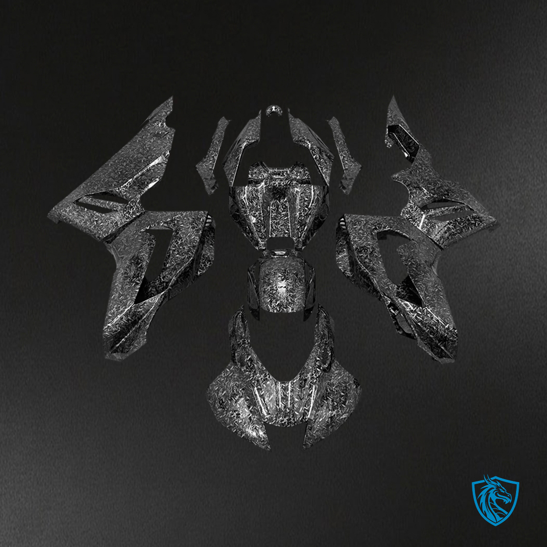 Honda CBR1000RR-R (2020-2023) Carbon Fiber Marble Black - Fairing Kit