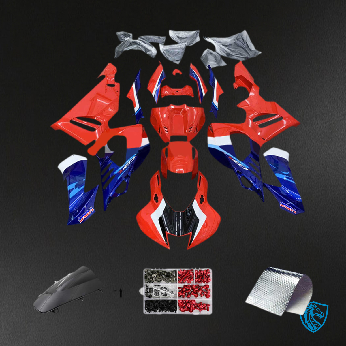 Honda CBR1000RR-R (2020-2023) Red & Blue Fairing Kit - Aftermarket ABS Bodywork