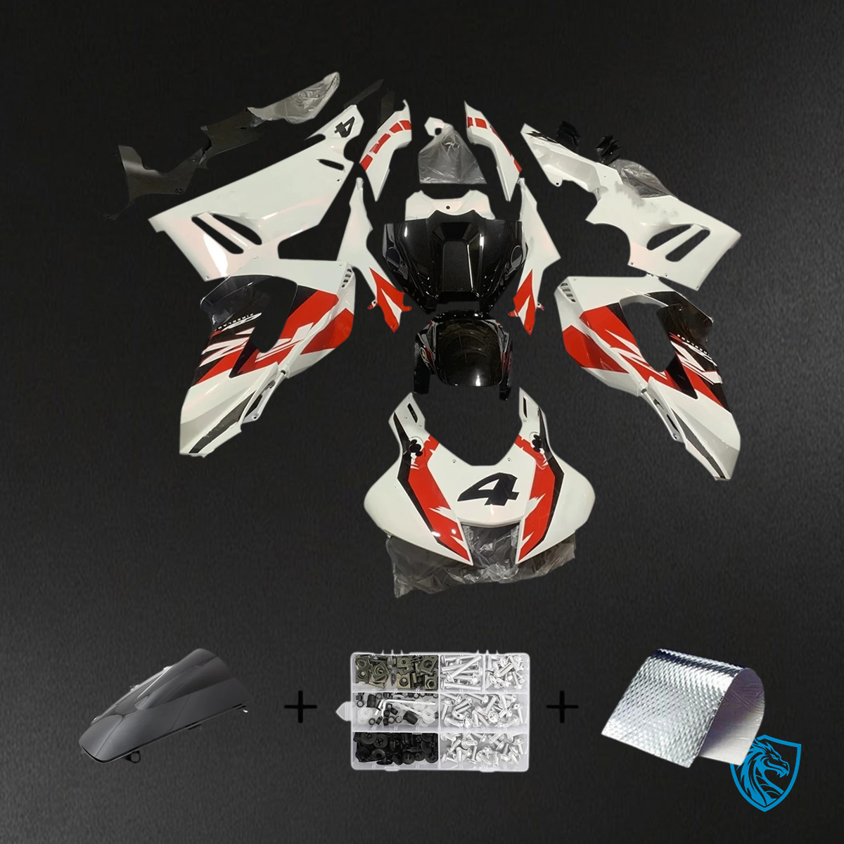 Honda CBR1000RR-R (2020-2023) White & Red Style1 - Fairing Kit