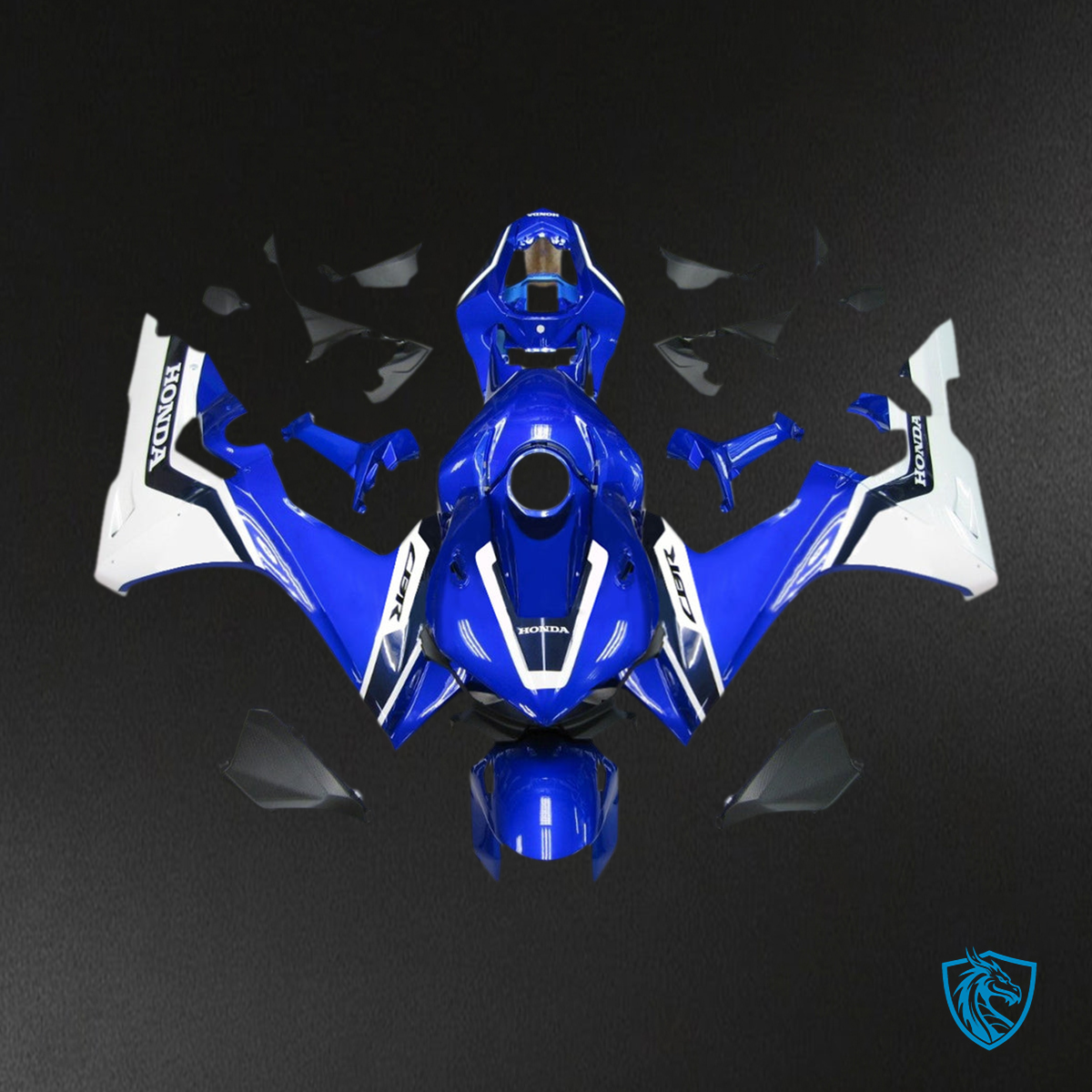 Honda CBR1000RR-R (2020-2023) Blue & White Fairing Kit - Aftermarket ABS Bodywork