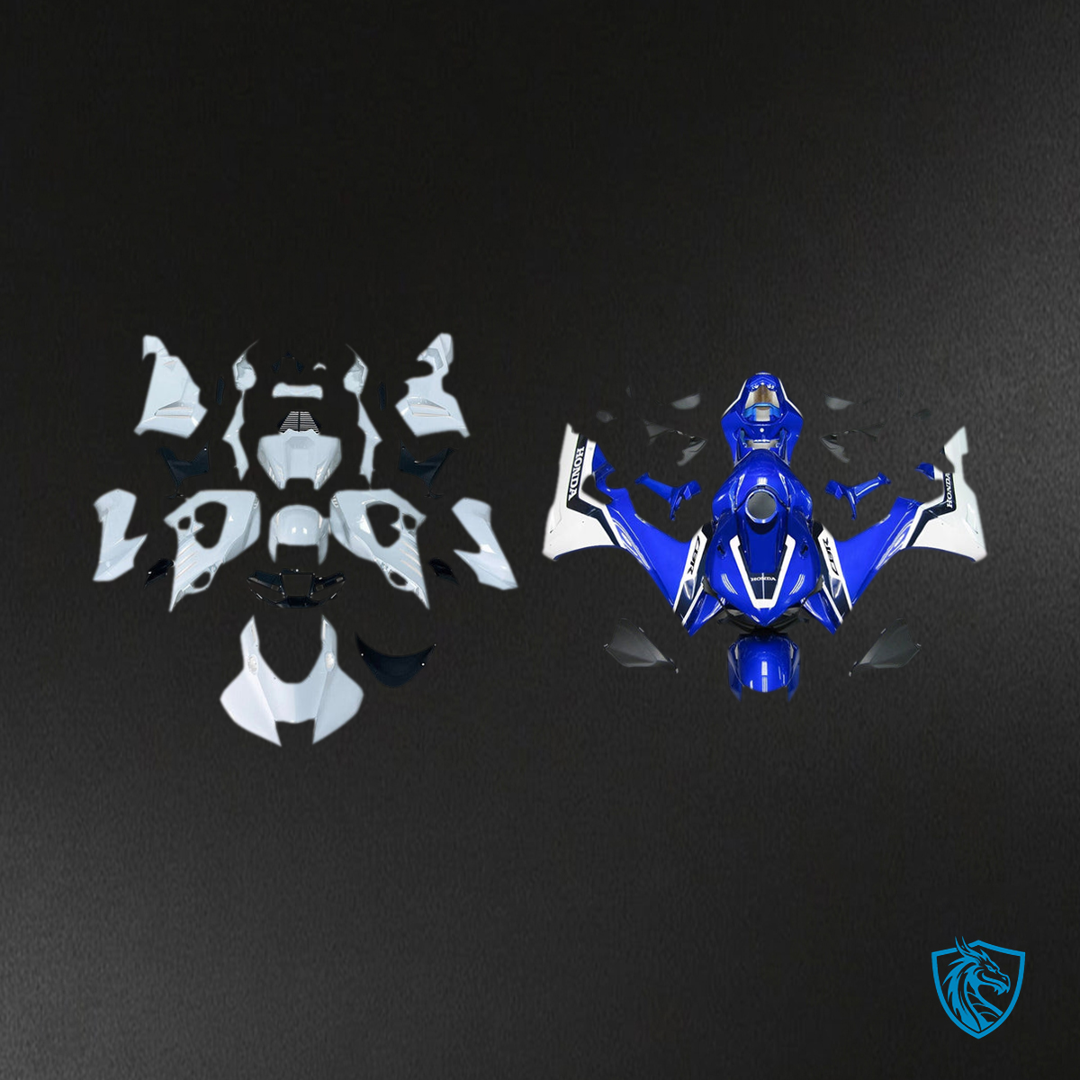 Honda CBR1000RR-R (2020-2023) Blue & White Fairing Kit - Aftermarket ABS Bodywork