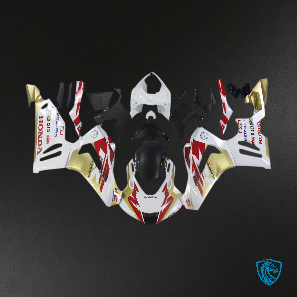 Honda CBR1000RR-R (2020-2023) White, Gold & Red fairing Kit | ABS Bodywork