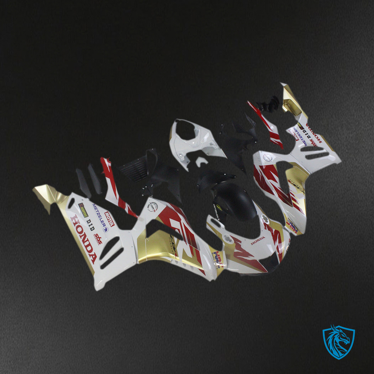 Honda CBR1000RR-R (2020-2023) White, Gold & Red fairing Kit | ABS Bodywork
