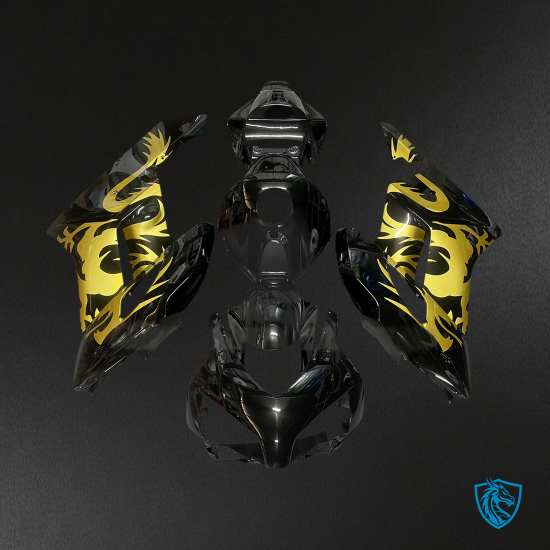 Honda CBR1000RR (2004-2005) Black & Gold - Fairing Kit