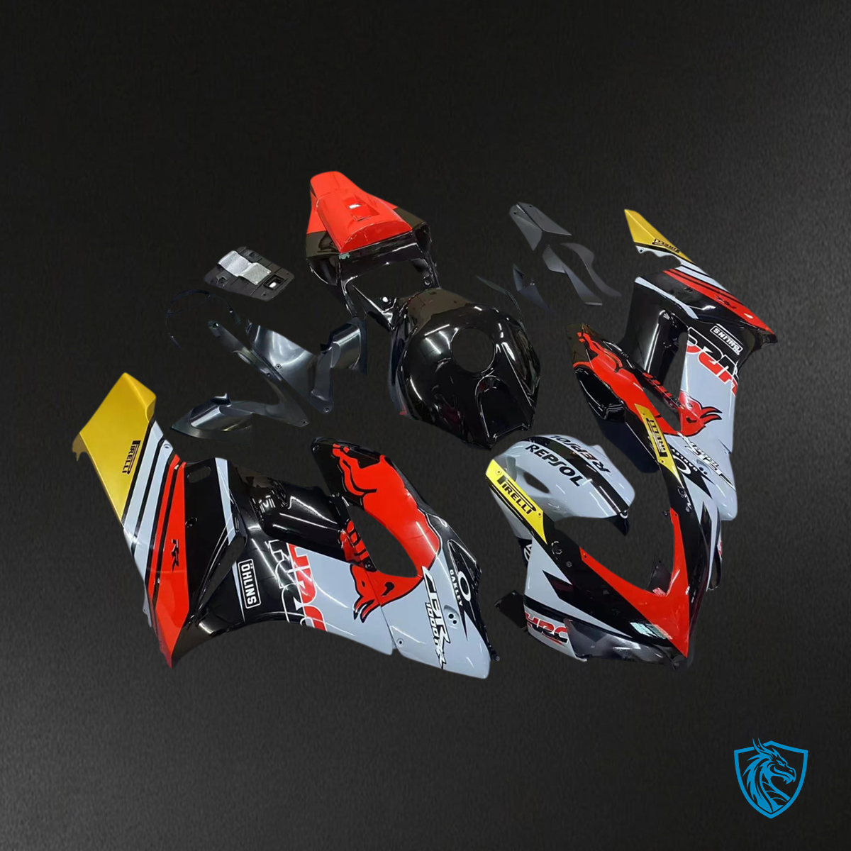 Honda CBR1000RR (2004-2005) Black Gray & Red - Fairing Kit