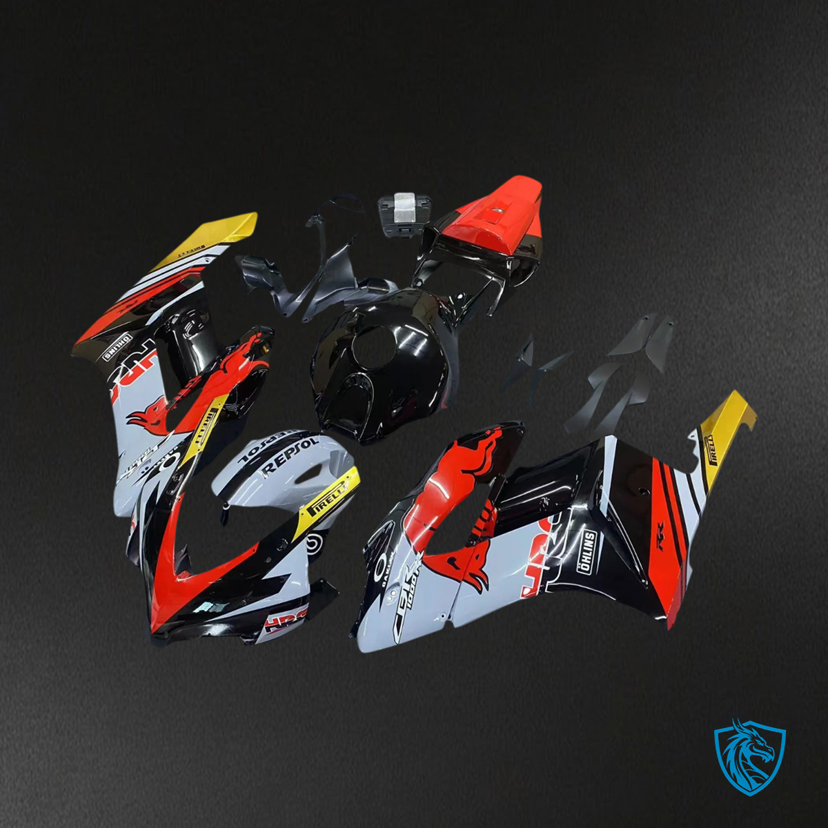 Honda CBR1000RR (2004-2005) Black Gray & Red - Fairing Kit