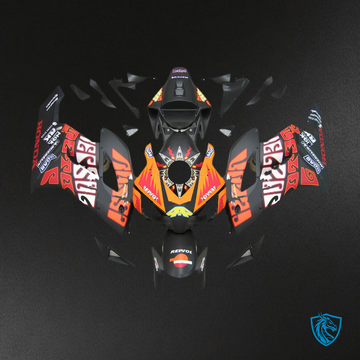 Honda CBR1000RR (2004-2005) Black & Orange Valentino Generic Fairings Kit | ABS Bodywork