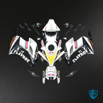 Honda CBR1000RR (2004-2005) Black & White Playboy Generic Fairings Kit - Aftermarket ABS Bodywork