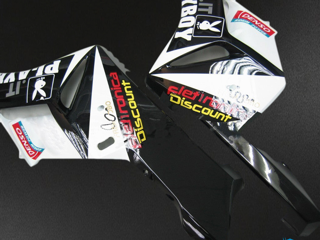 Honda CBR1000RR (2004-2005) Black & White Playboy Generic Fairings Kit - Aftermarket ABS Bodywork
