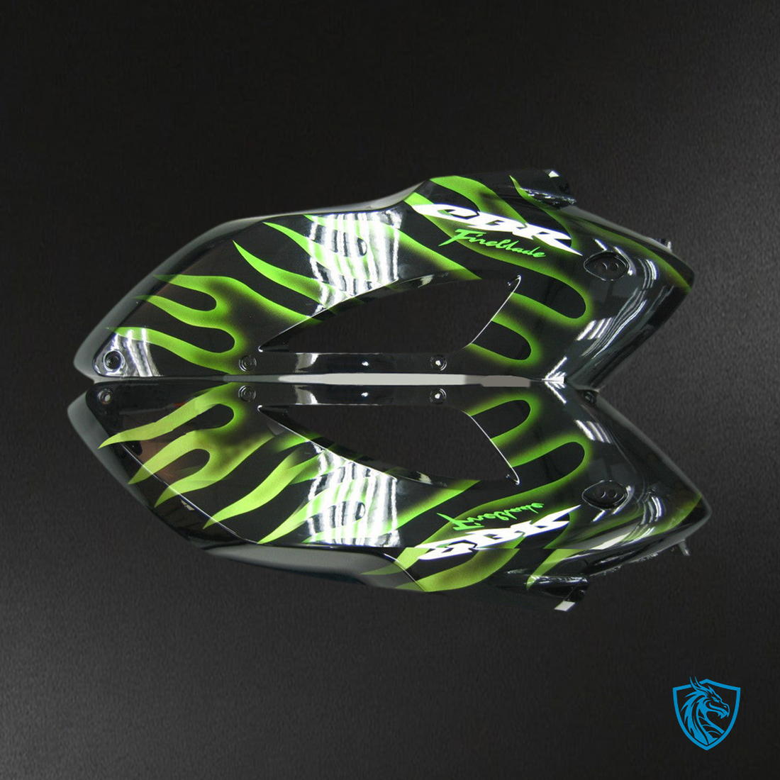 Honda CBR1000RR (2004-2005) Black & Green Flame Generic - Custom ABS Fairing Kit
