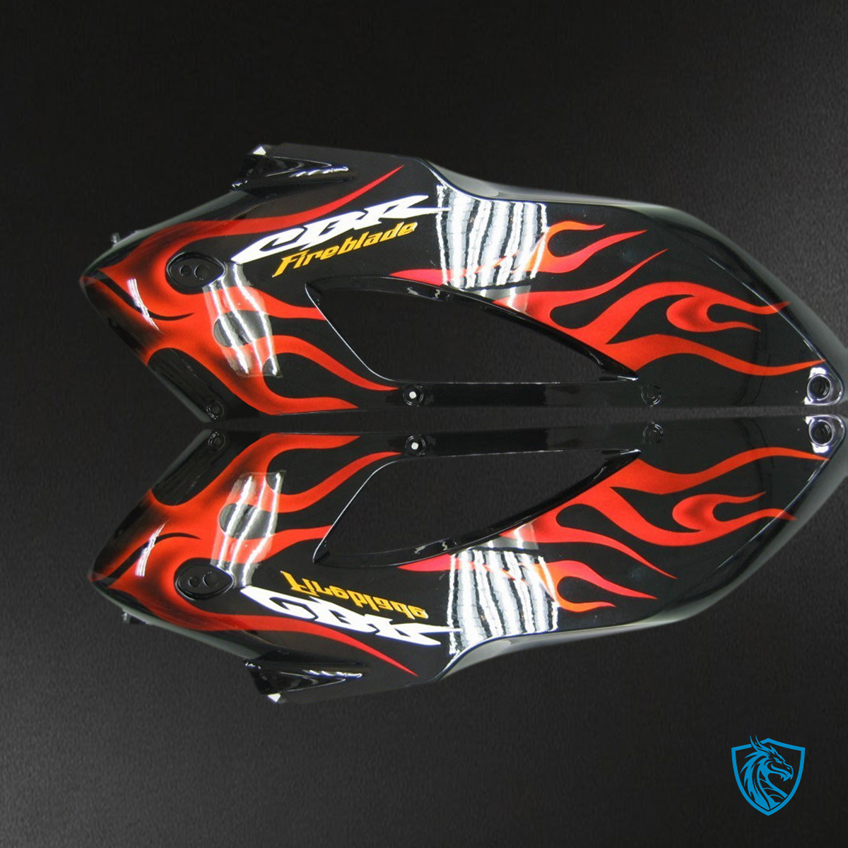 Honda CBR1000RR (2004-2005) Black & Red Flame Shark Generic - MERGEment Motorcycle Fairings Kit