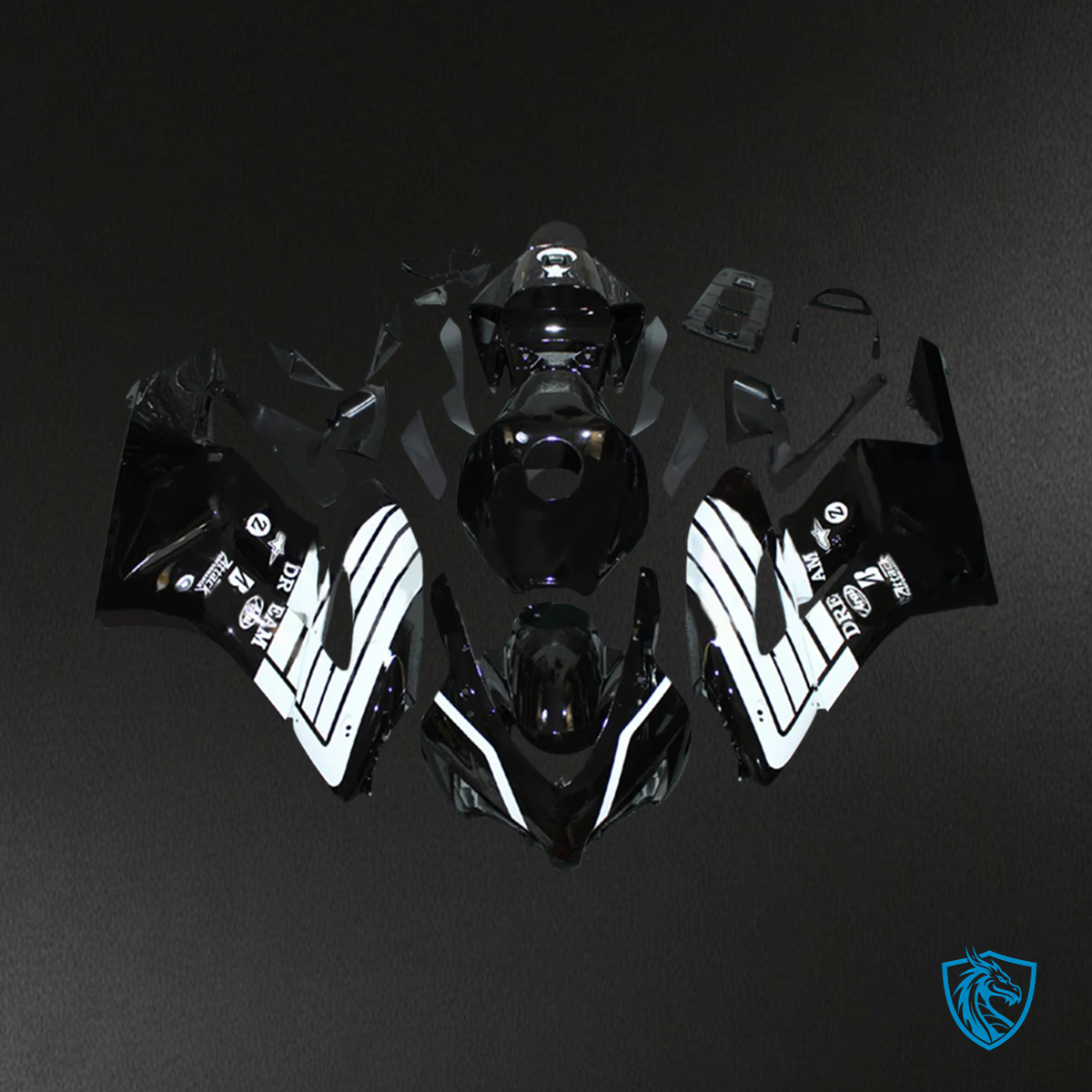 Honda CBR1000RR (2004-2005) Black & White - Fairing Kit