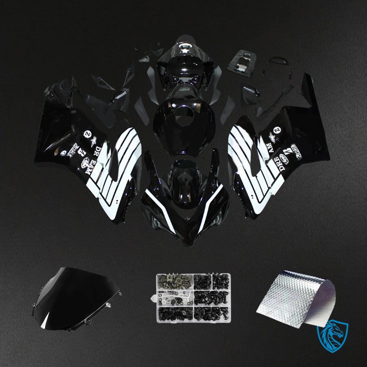 Honda CBR1000RR (2004-2005) Black & White - Fairing Kit