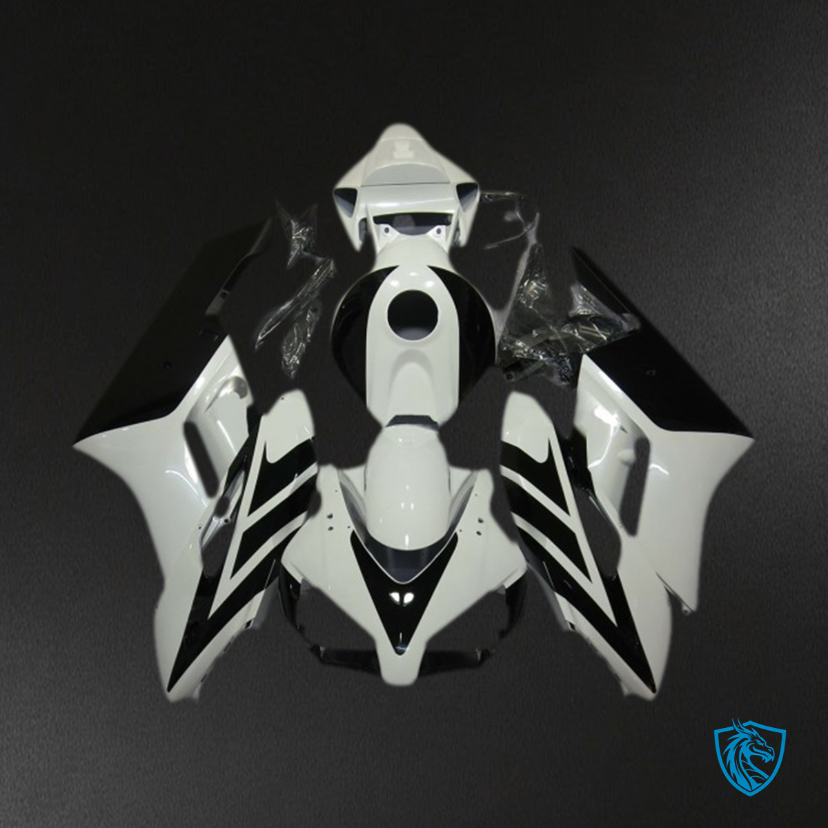Honda CBR1000RR (2004-2005) Black & White Design Motorcycle Fairings Kit - Aftermarket ABS Bodywork