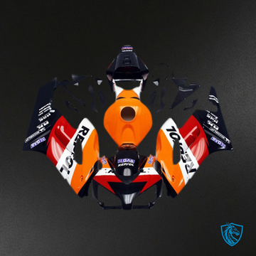 Honda CBR1000RR (2004-2005) Orange, Red & Black Dark Repsol - Replacement Motorcycle Fairings Kit