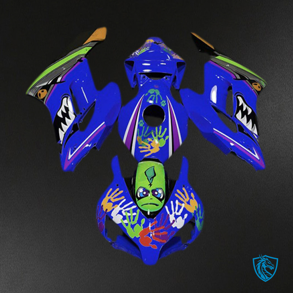 Honda CBR1000RR (2004-2005) Deep Blue Shark Fairings Kit - Aftermarket ABS Bodywork