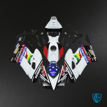 Honda CBR1000RR (2004-2005) White & Black Star Motorcycle Fairings - Aftermarket ABS Bodywork