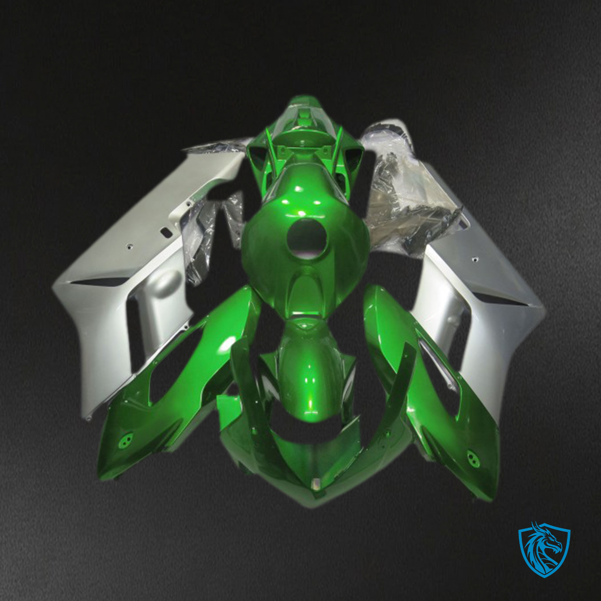 Honda CBR1000RR (2004-2005) Glossy Green & Silver Fairings Kit - Aftermarket ABS Bodywork