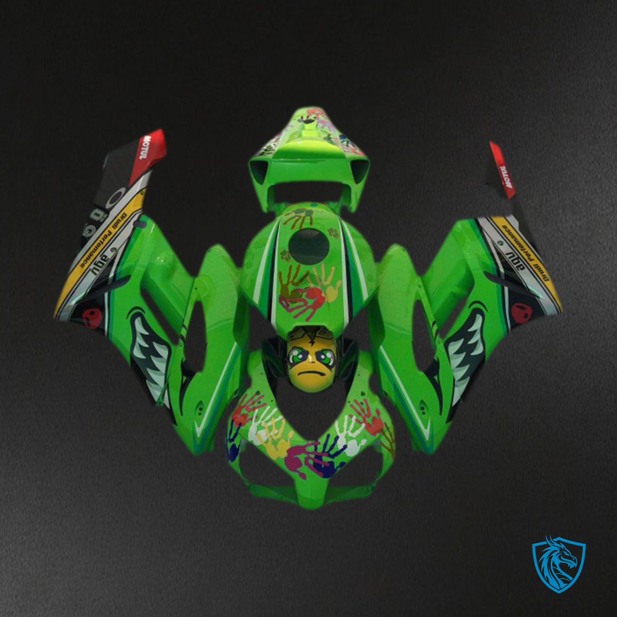 Honda CBR1000RR (2004-2005) Green Shark Motorcycle - MERGEment Motorcycle Fairings Kit
