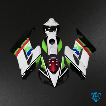 Honda CBR1000RR (2004-2005) White, Green & Black Flag Motorcycle - Custom ABS Fairing Kit