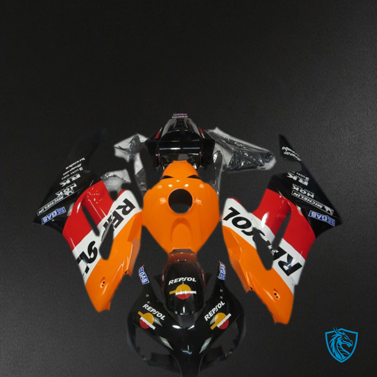 Honda CBR1000RR (2004-2005) Orange, Red & Black Fairings Kit - Aftermarket ABS Bodywork