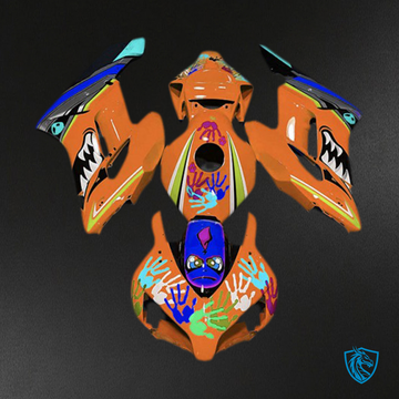 Honda CBR1000RR (2004-2005) Orange Shark Motorcycle - Custom ABS Fairing Kit
