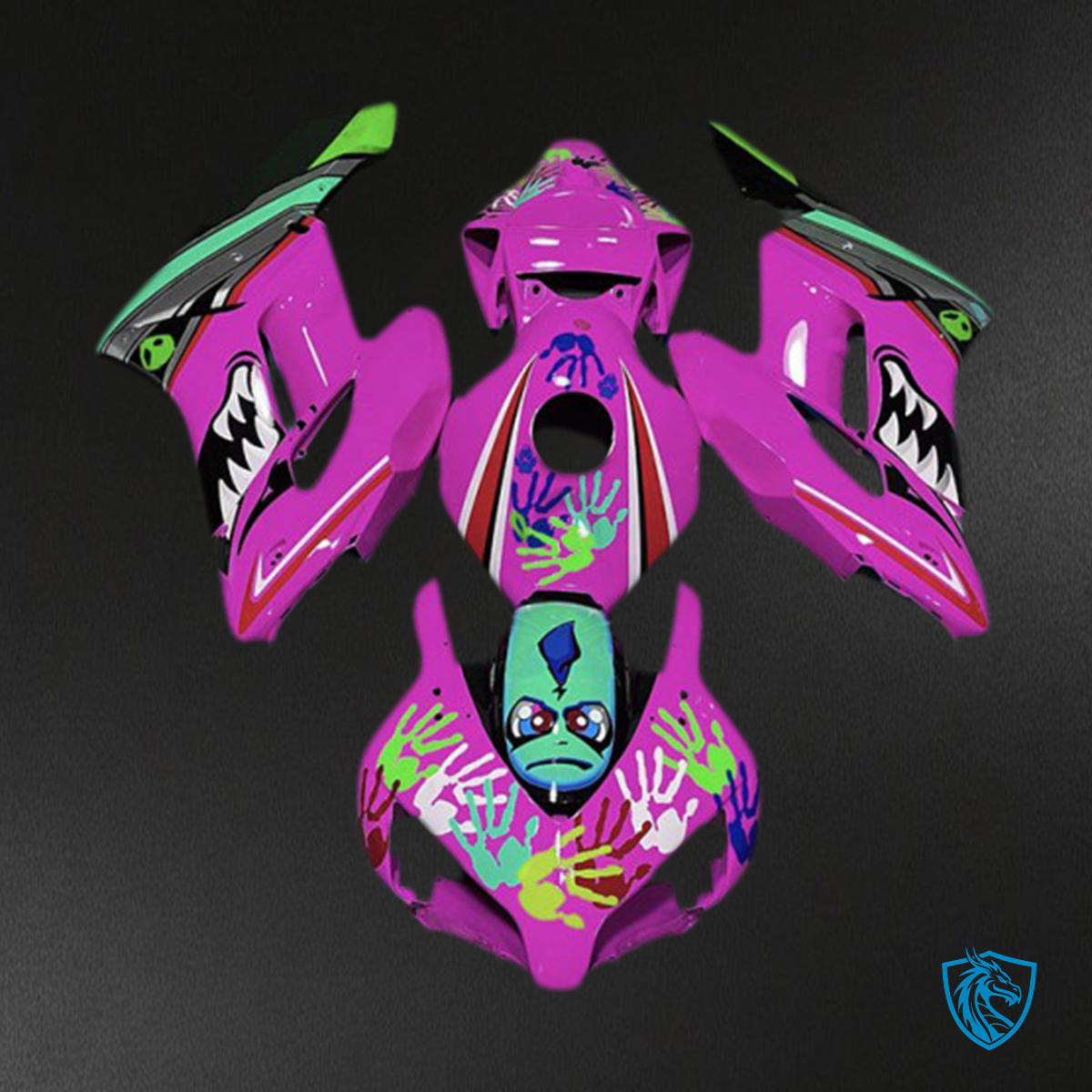 Honda CBR1000RR (2004-2005) Pink Shark Motorcycle Fairings Kit - Aftermarket ABS Bodywork