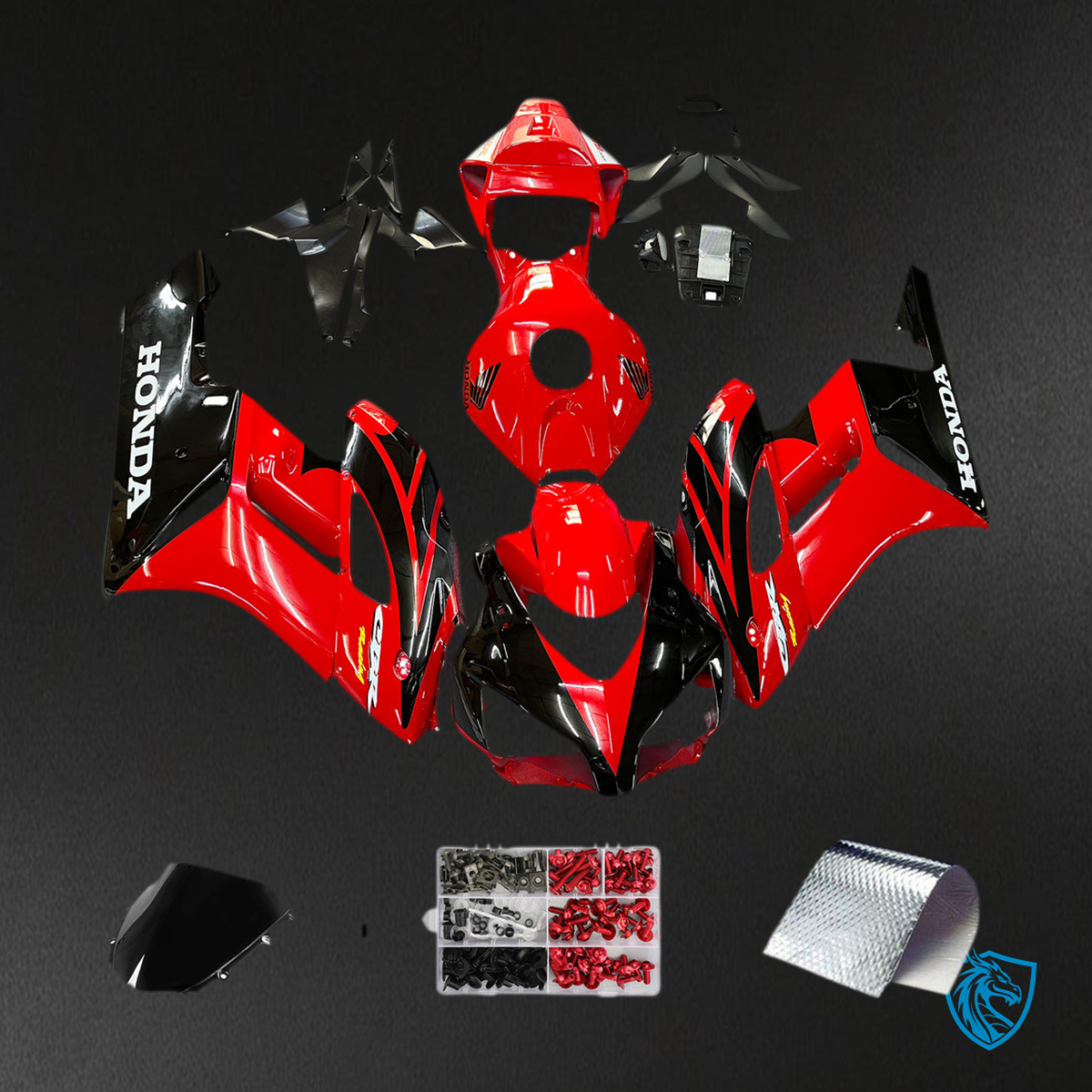 Honda CBR1000RR (2004-2005) Red & Black Generic Fairings Kit | ABS Bodywork