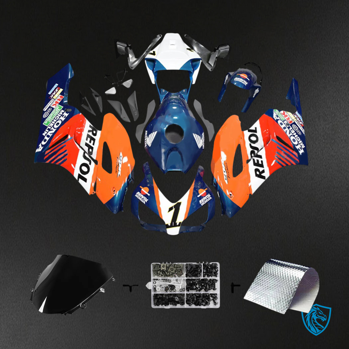 Honda CBR1000RR (2004-2005) Orange & Blue - Fairing Kit