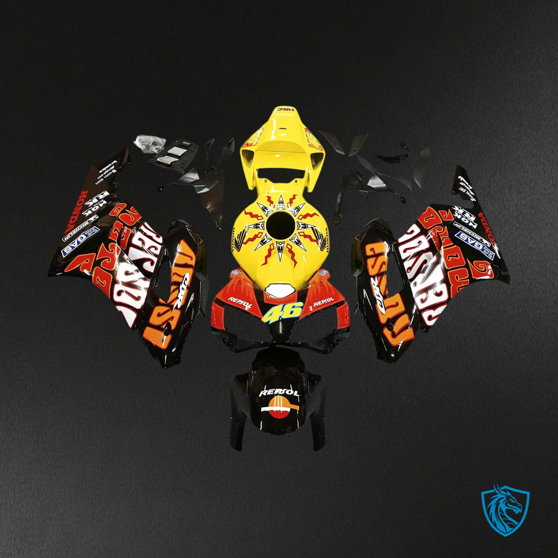 Honda CBR1000RR (2004-2005) Black & Yellow - Fairing Kit