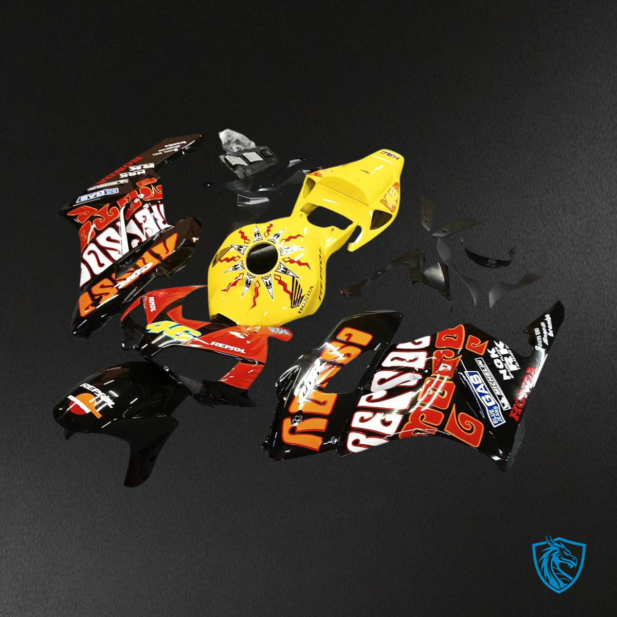 Honda CBR1000RR (2004-2005) Black & Yellow - Fairing Kit