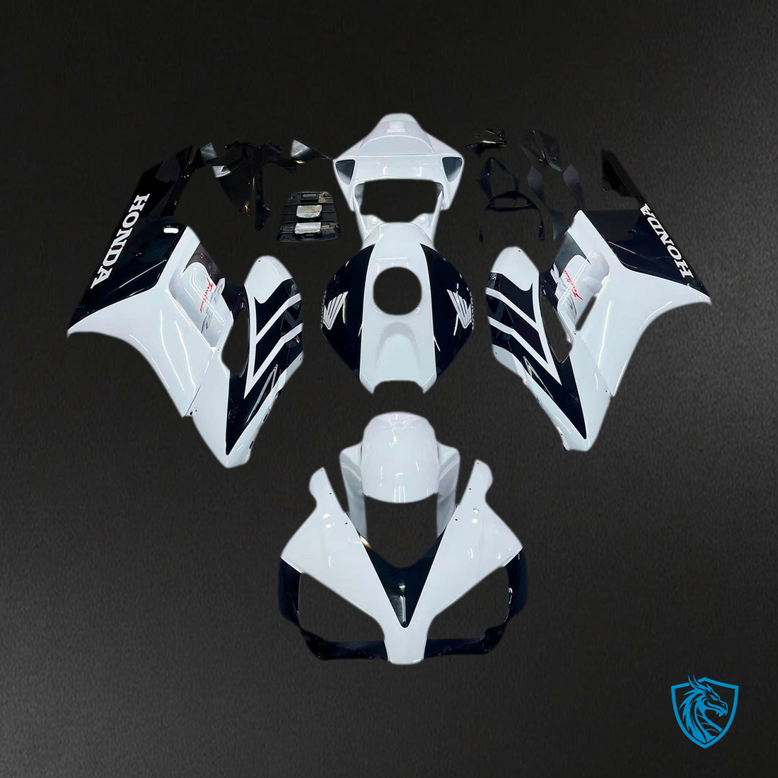 Honda CBR1000RR (2004-2005) White & Black Generic Fairings Kit - Aftermarket ABS Bodywork