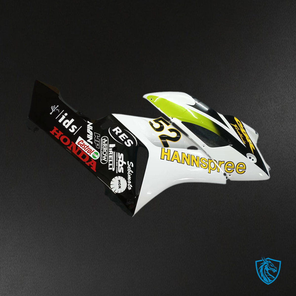 Honda CBR1000RR (2004-2005) White & Black Hannspree Generic Fairings Kit | ABS Bodywork