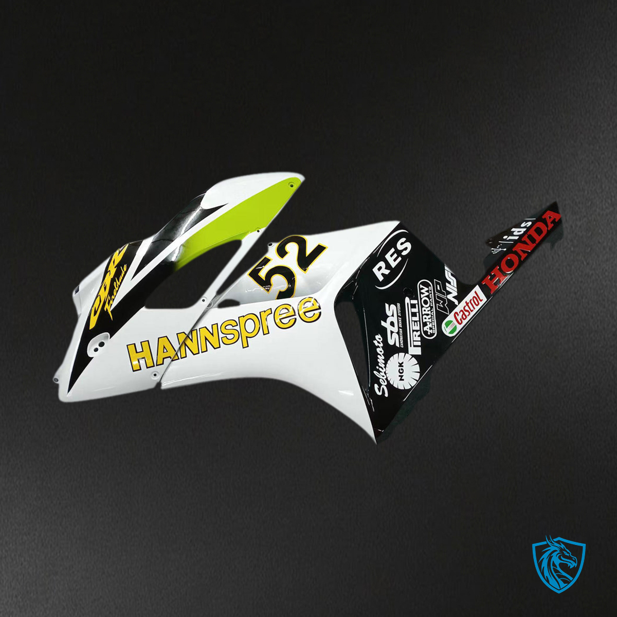 Honda CBR1000RR (2004-2005) White & Black Hannspree Generic Fairings Kit | ABS Bodywork