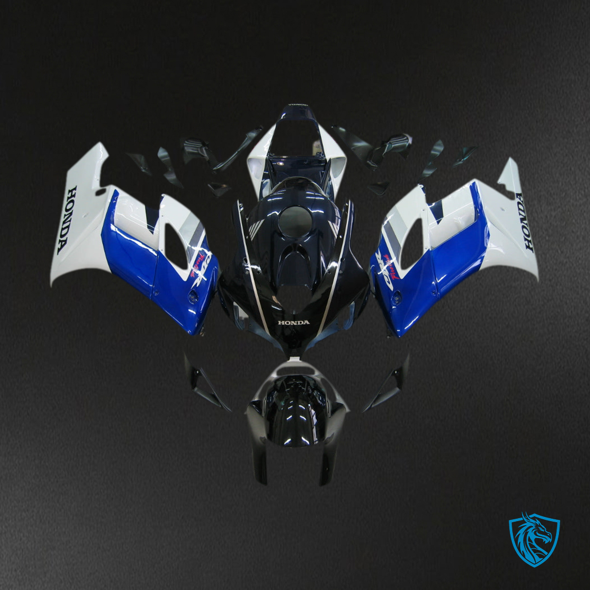Honda CBR1000RR (2004-2005) White, Blue & Black Racing Generic - MERGEment Motorcycle Fairings Kit