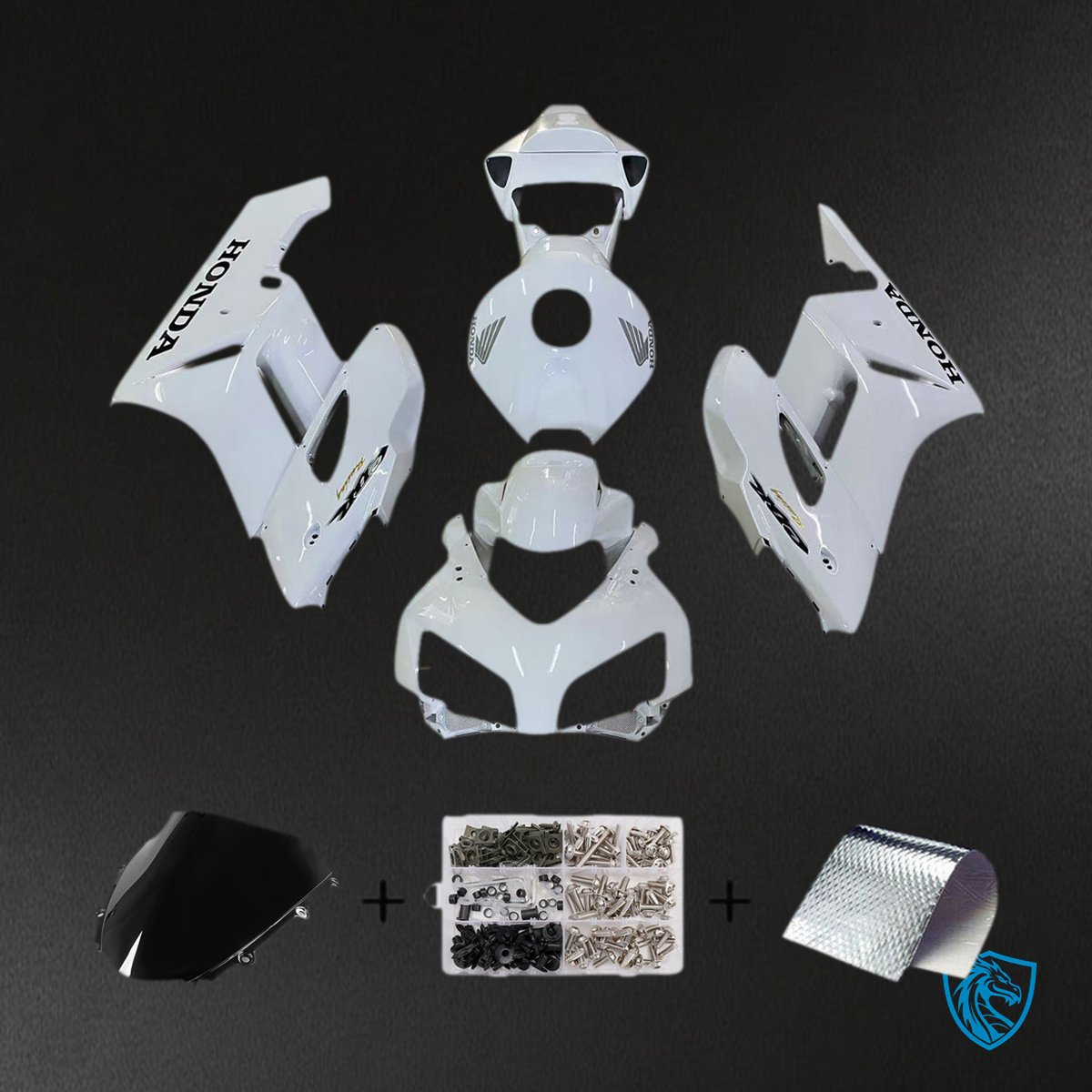 Honda CBR1000RR (2004-2005) White & Silver Racing Generic Fairings Kit | ABS Bodywork