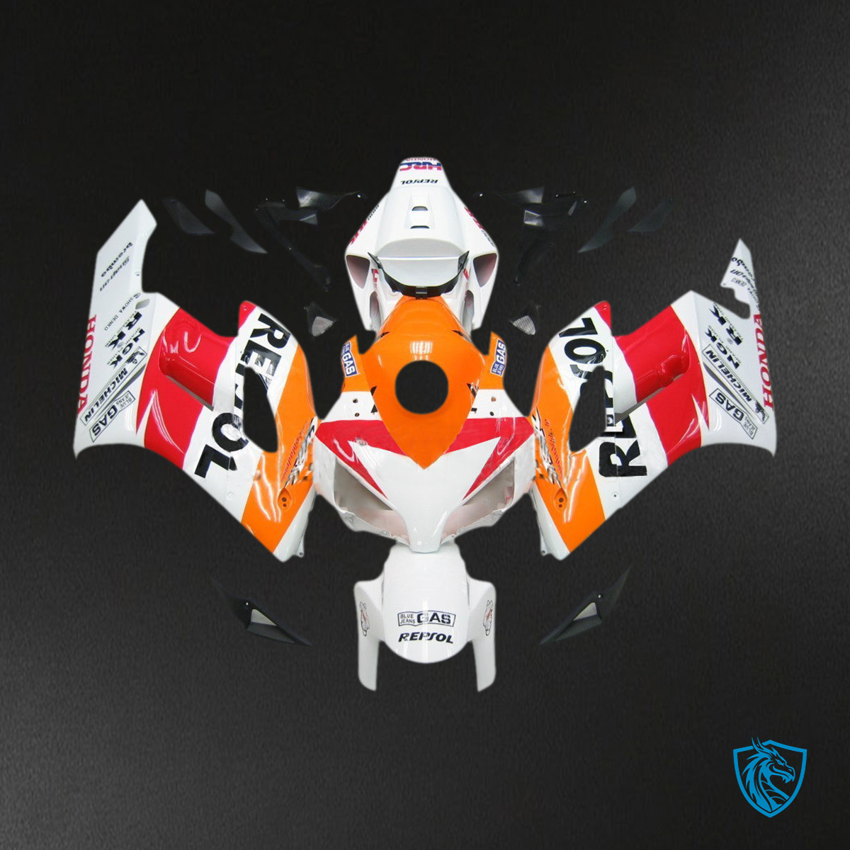 Honda CBR1000RR (2004-2005) White & Orange Generic - MERGEment Motorcycle Fairings Kit