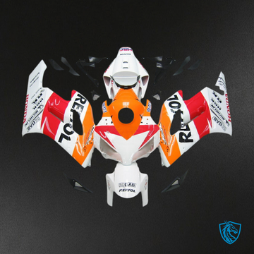 Honda CBR1000RR (2004-2005) White & Orange Generic - MERGEment Motorcycle Fairings Kit
