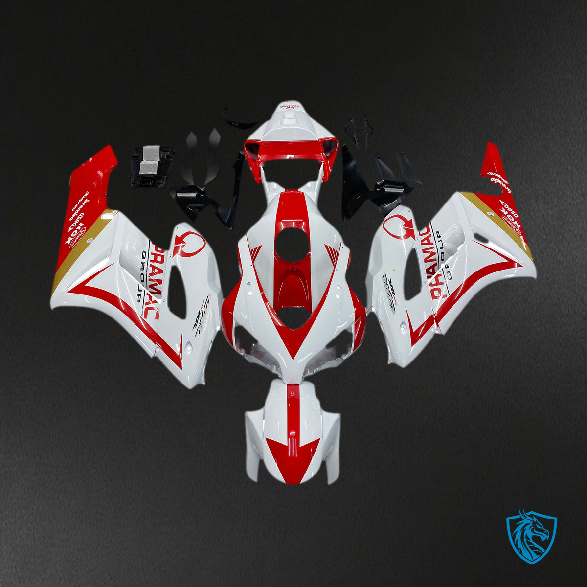 Honda CBR1000RR (2004-2005) White & Red Generic - Custom ABS Fairing Kit