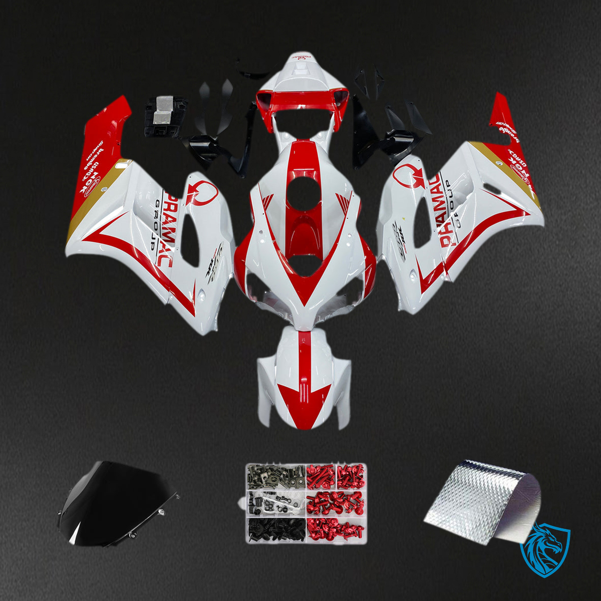 Honda CBR1000RR (2004-2005) White & Red Generic - Custom ABS Fairing Kit